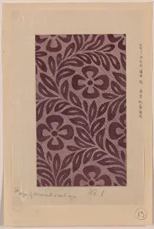 Textile design with flower motif