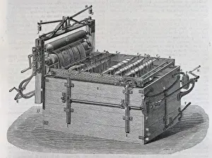 Espa Prints: Textile machine. Engraving. SPAIN. Madrid. Instituto