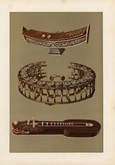 Thai Prints: Thai harmonicons: Ranat ek and khong yai (xylophones)
