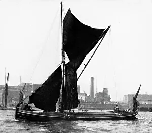 Thames Barge in London in 1895
