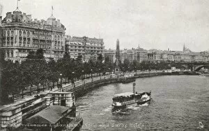 Obelisk Collection: Thames Embankment - Cecil and Savoy Hotels