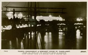 Friend Collection: Thames Embankment / Somerset House - floodlit