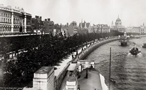 Thames Embankment from Waterloo bridge, London