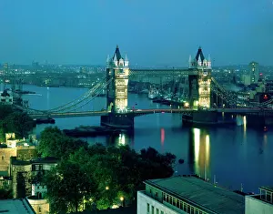 The Thames and Tower Bridge, London Date: circa 1960s