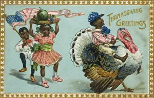 Watermelon Prints: Thanksgiving Greetings, Postcard