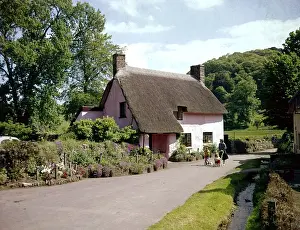 Whitewashed Prints: Thatched cottage near Dunster, Somerset