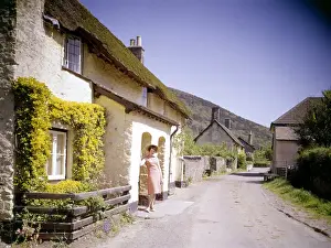 Thatched cottages at Bossington, Somerset