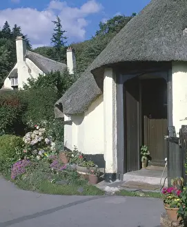 Whitewashed Prints: Thatched cottages at Selworthy Green, Somerset
