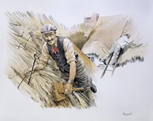 Two thatchers at work