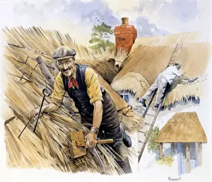 Two thatchers at work
