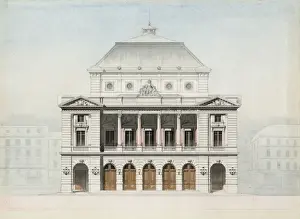 Rendering Prints: Theater facade. Elevation rendering