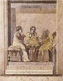 Poempeiian Collection: Theater scene with two women consult a witch. The