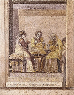 Poempeiians Collection: Theater scene with two women consult a witch. The
