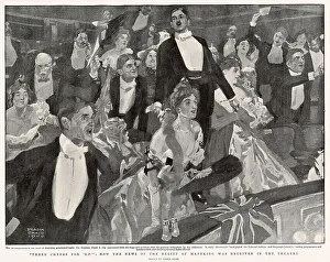 Received Prints: Theatre-goers elebrating the Relief of Mafeking, London, Date: 1900