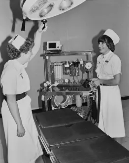 Colleague Prints: Two theatre nurses at Hayle Hospital, Cornwall