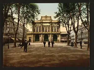 Beziers Prints: Theatre and promenade, Beziers, France