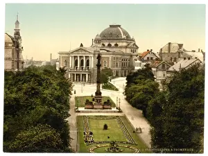 Halle Prints: Theatre and Promenade, Halle, German Saxony, Germany