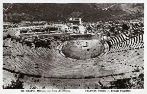 Delphi Prints: The Theatre and Temple of Apollo, Delphi, Greece