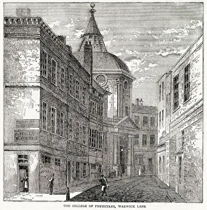 Institutions Prints: TheCollege of Physicians, Warwick Lane, London. Date: 1868