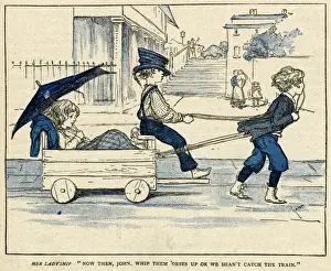 Pretending Prints: Now then, John, whip them orse up or we shan t catch the t