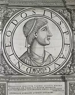 Engravings Gallery: Theodosius I the Great (347 - 395). Roman emperor