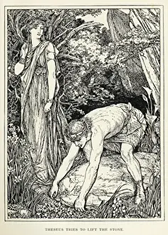Boulder Prints: Theseus Lifts Stone / Ford
