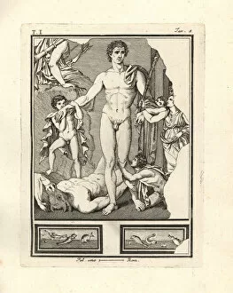 Antiquitiesofherculaneum Gallery: Theseus standing over the slain Minotaur in Crete