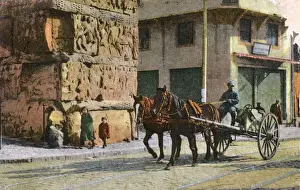 Thessaloniki Prints: Thessaloniki, Greece, artillery piece under Arch of Galerius