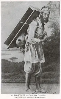 Pallet Prints: Thessaloniki, Greece - Jewish Porter carrying a pallet