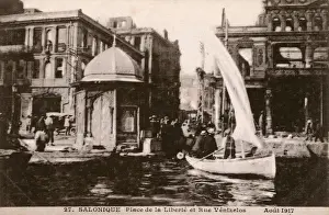 Thessaloniki, Greece - Liberty Square and Rue Venizelos