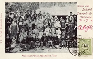 Thesalonica Prints: Thessaloniki, Greece - Macedonian girls, women and children