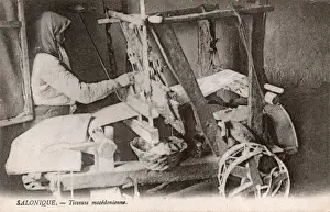 Thessaloniki, Greece - Macedonian Weaver and loom