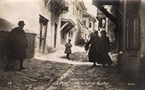 Thessaloniki, Greece - Old Turkish Quarter - Street Scene