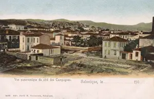 Outskirts Prints: Thessaloniki, Greece - Panoramic view of the outskirts