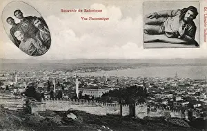 Hilltop Prints: Thessaloniki, Greece - Panoramic View with Ramparts
