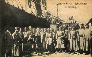 Disembarking Prints: Thessaloniki, Greece - Serbian Army disembarking