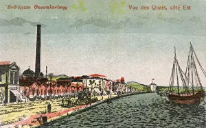 Quays Prints: Thessaloniki - View of the Eastern Quays of the Port