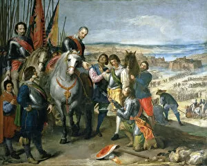 Receives Collection: Thirty Years War (1618-1648). The Surrender of Julich. 1621