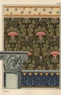 Thistle in art nouveau patterns