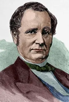 Indiana Prints: Thomas Andrews Hendricks (1819-1885). Engraving. Colored