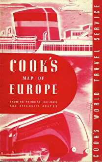 Cooks Prints: Thomas Cook's Map of Europe 1955