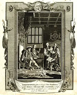 Translation Prints: Thomas Cromwell presents translation of Bible to Henry VIII
