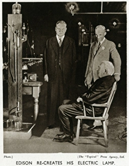 Thomas Edison re-creates his electric lamp Thomas Edison re-creates his electric lamp