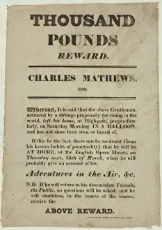 Pounds Prints: Thousand pounds reward. Charles Mathews, Esq