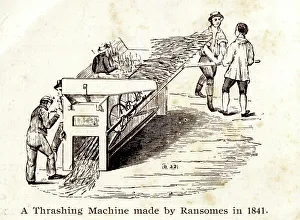 Anglian Prints: Thrashing machine made by Ransomes of Ipswich