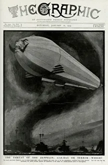 Images Dated 31st March 2016: Threat of Zeppelin gas-bag or terror - which? 1915