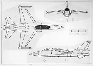 Brough Prints: A three-view drawing of the Hawker Siddeley HS1204 / P159