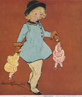 Girl Walking with Doll