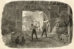 Barn Prints: Threshing, Britain