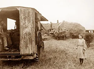 Threshing oats Illinois USA early 1900s
